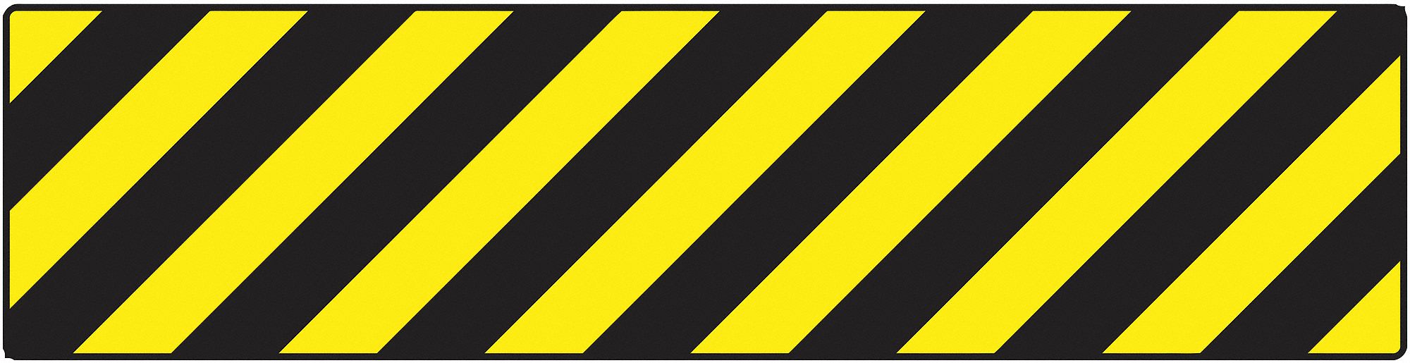 SLIP-GARD STEP-STYLE FLOOR SIGN, VINYL, 24 IN WIDTH, 6 IN HEIGHT, BLACK/YELLOW, ADHESIVE FLOOR, VINYL