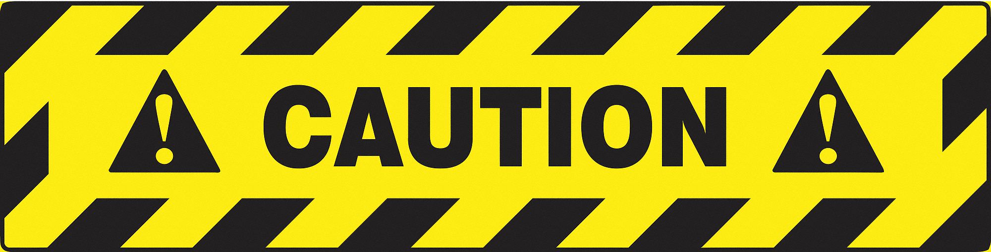 SLIP-GARD STEP-STYLE FLOOR SIGN, VINYL, CAUTION, NO HEADER, RECTANGLE, 6 IN HEIGHT, 24 IN WIDTH, ADHESIVE MOUNT