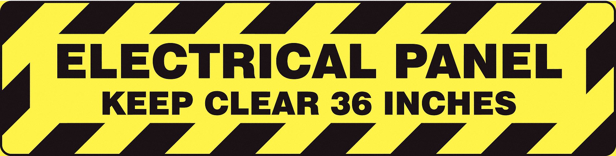 SLIP-GARD STEP-STYLE FLOOR SIGN, VINYL, ELECTRICAL PANEL KEEP CLEAR 36 INCHES, HEADER NO HEADER, ADHESIVE MOUNT, BLACK