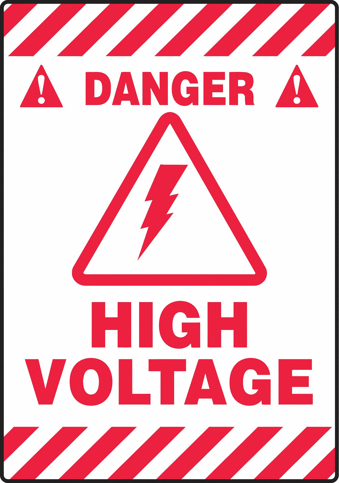 SLIP-GARD MAT-STYLE FLOOR SIGN, VINYL, HIGH VOLTAGE, HEADER DANGER, RECTANGLE, 20 IN HEIGHT, ADHESIVE MOUNT