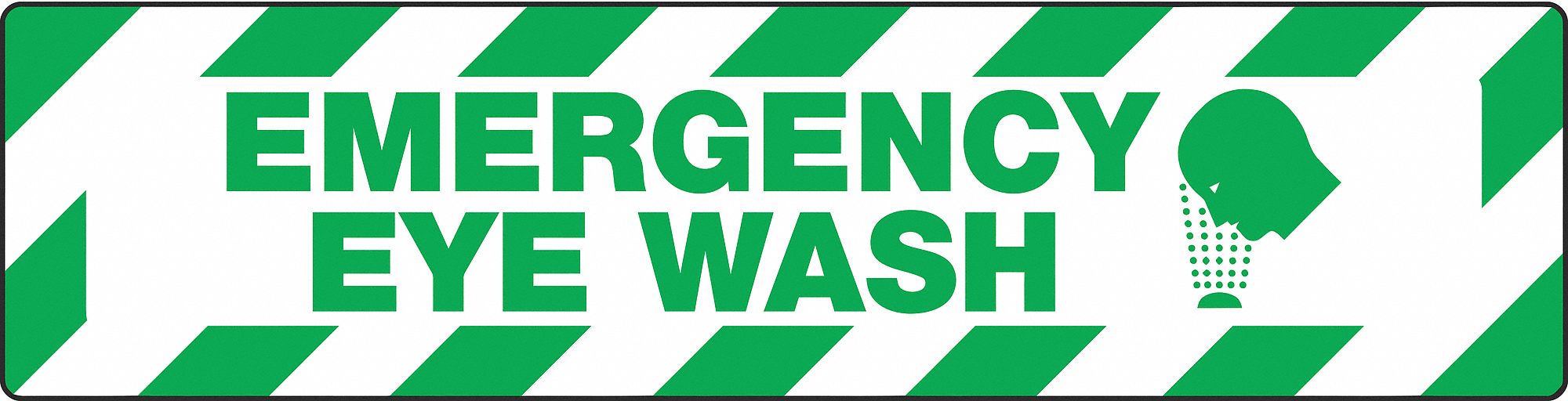 SKID-GARD FLOOR SIGN, VINYL, 24 IN WIDTH, 6 IN HEIGHT, WHITE, ADHESIVE FLOOR