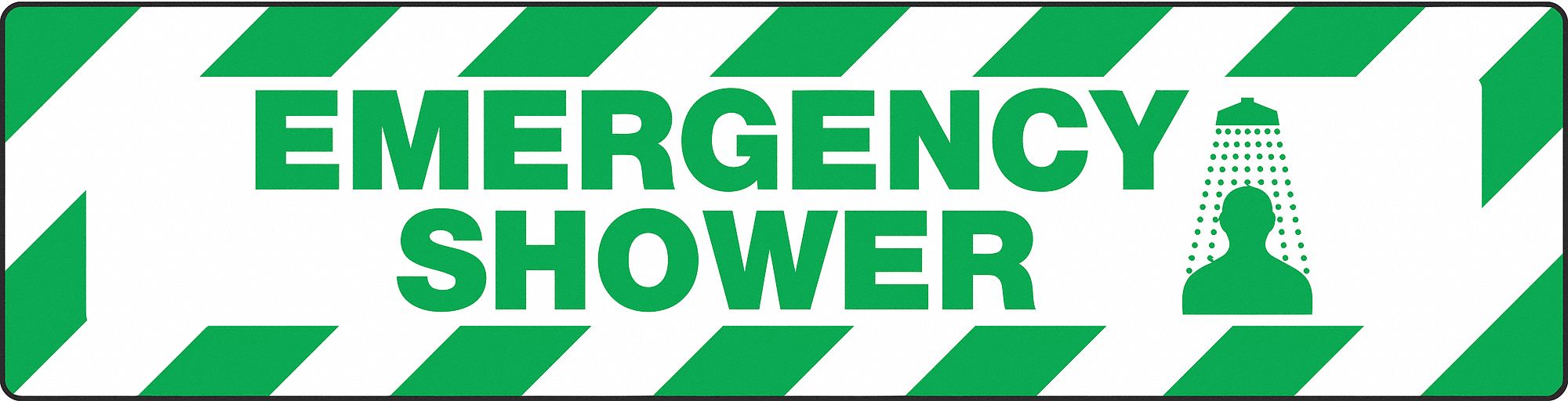 SKID-GARD FLOOR SIGN, VINYL, 24 IN WIDTH, 6 IN HEIGHT, WHITE, ADHESIVE FLOOR