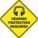SLIP-GARD DIAMOND SHAPE FLOOR SIGN, VINYL, HEARING PROTECTION REQUIRED, NO HEADER, DIAMOND, ADHESIVE MOUNT, 17 X 17 IN