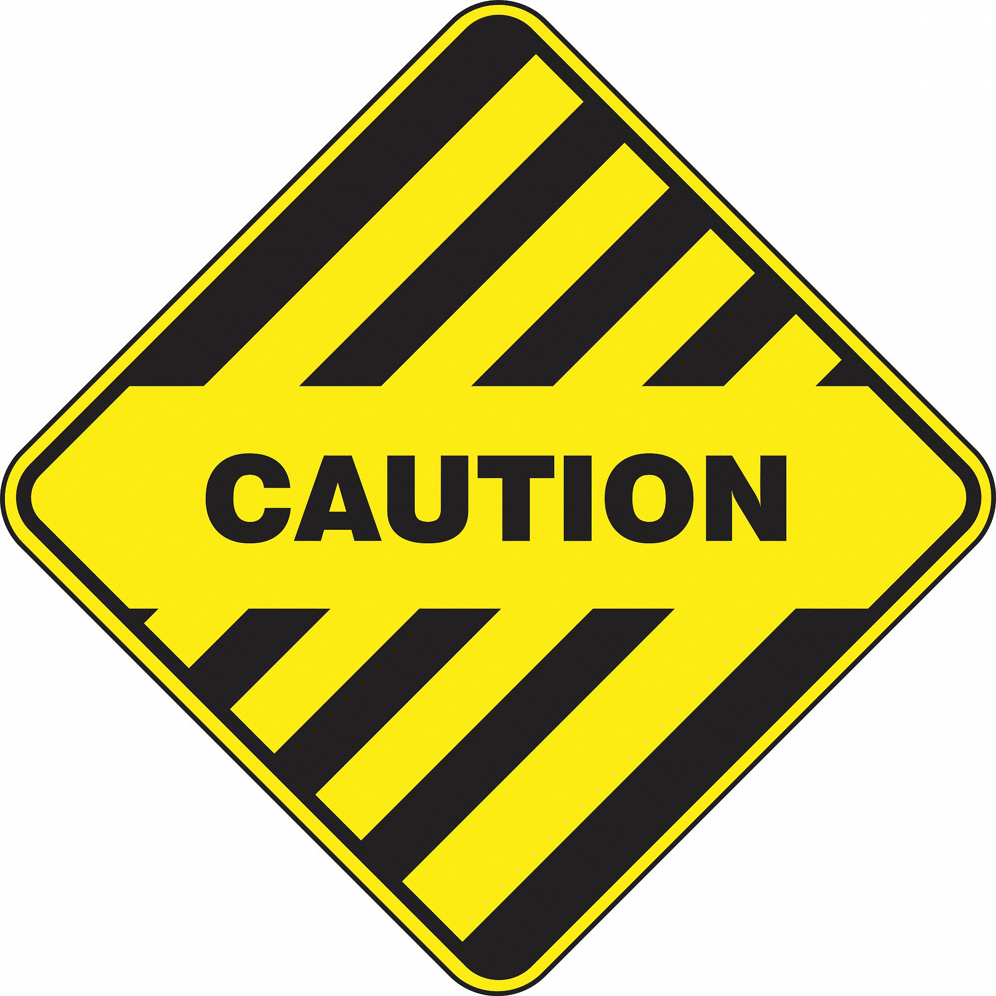 SLIP-GARD DIAMOND SHAPE FLOOR SIGN, VINYL, CAUTION, NO HEADER, DIAMOND, 17 IN HEIGHT, ADHESIVE MOUNT