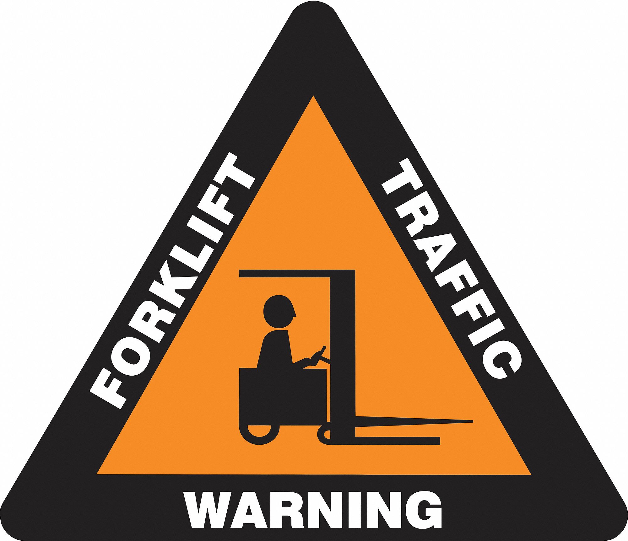 SLIP-GARD TRIANGLE SHAPE FLOOR SIGN, VINYL, 17 IN WIDTH, 15 IN HEIGHT, BLACK/ORANGE