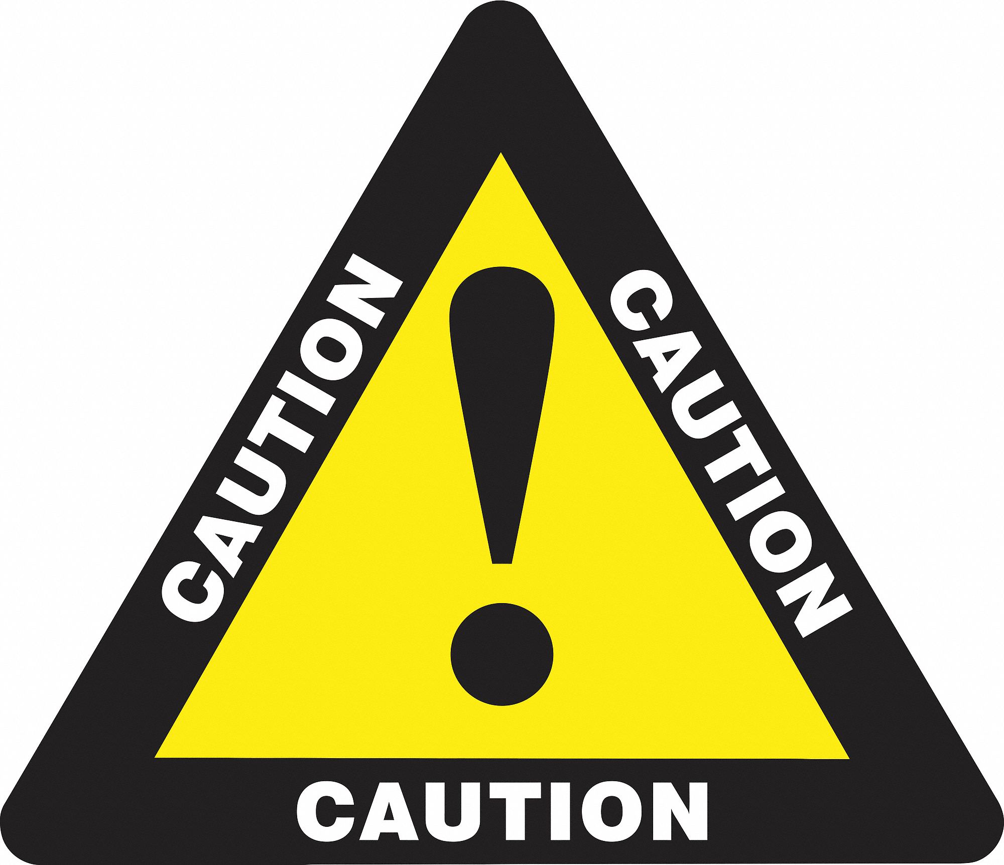 SLIP-GARD TRIANGLE SHAPE FLOOR SIGN, VINYL, CAUTION, NO HEADER, TRIANGLE, 15 IN HEIGHT, ADHESIVE MOUNT