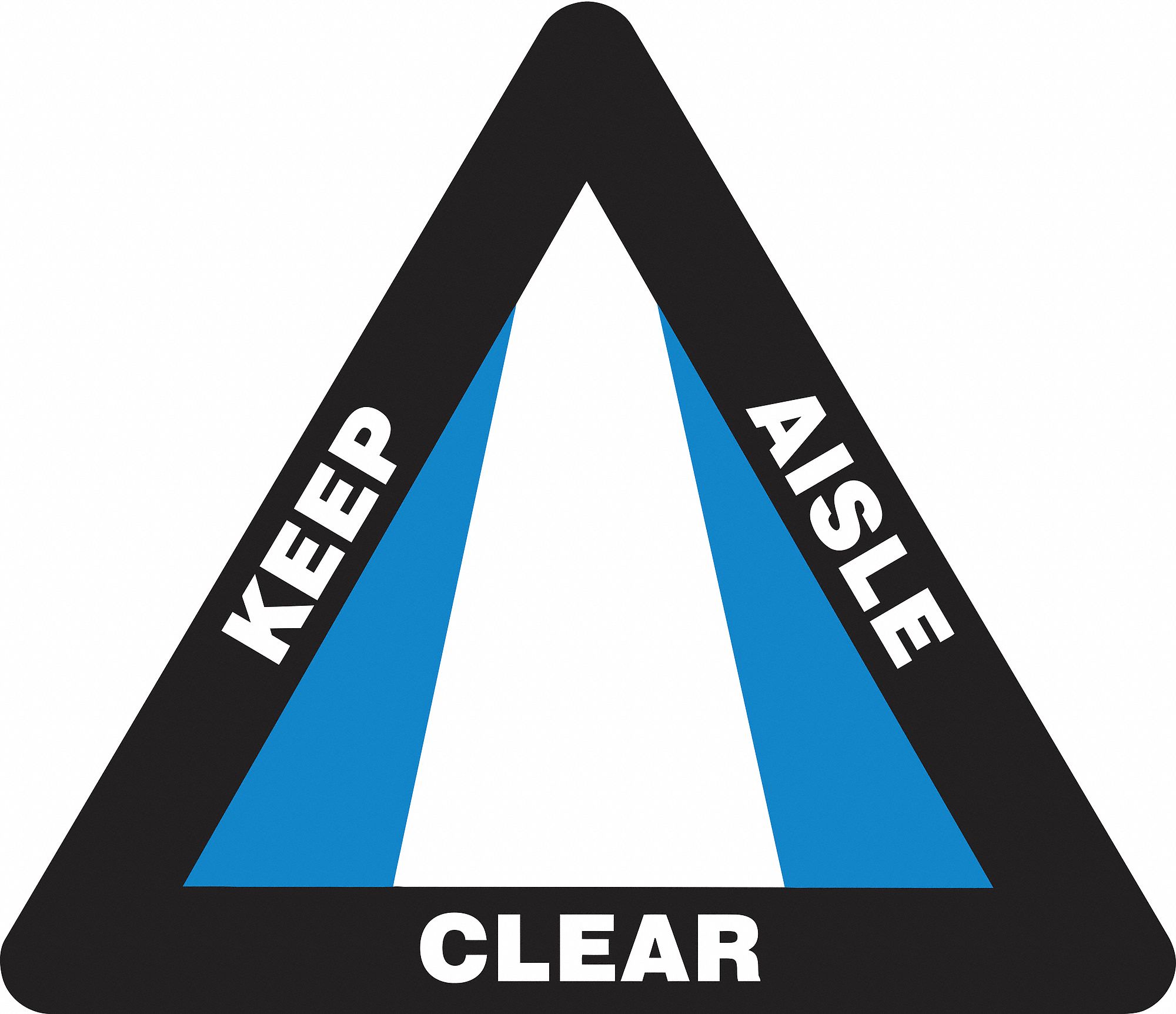 SLIP-GARD TRIANGLE SHAPE FLOOR SIGN, VINYL, 17 IN WIDTH, 15 IN HEIGHT, ADHESIVE FLOOR, BLACK/BLUE/CLEAR