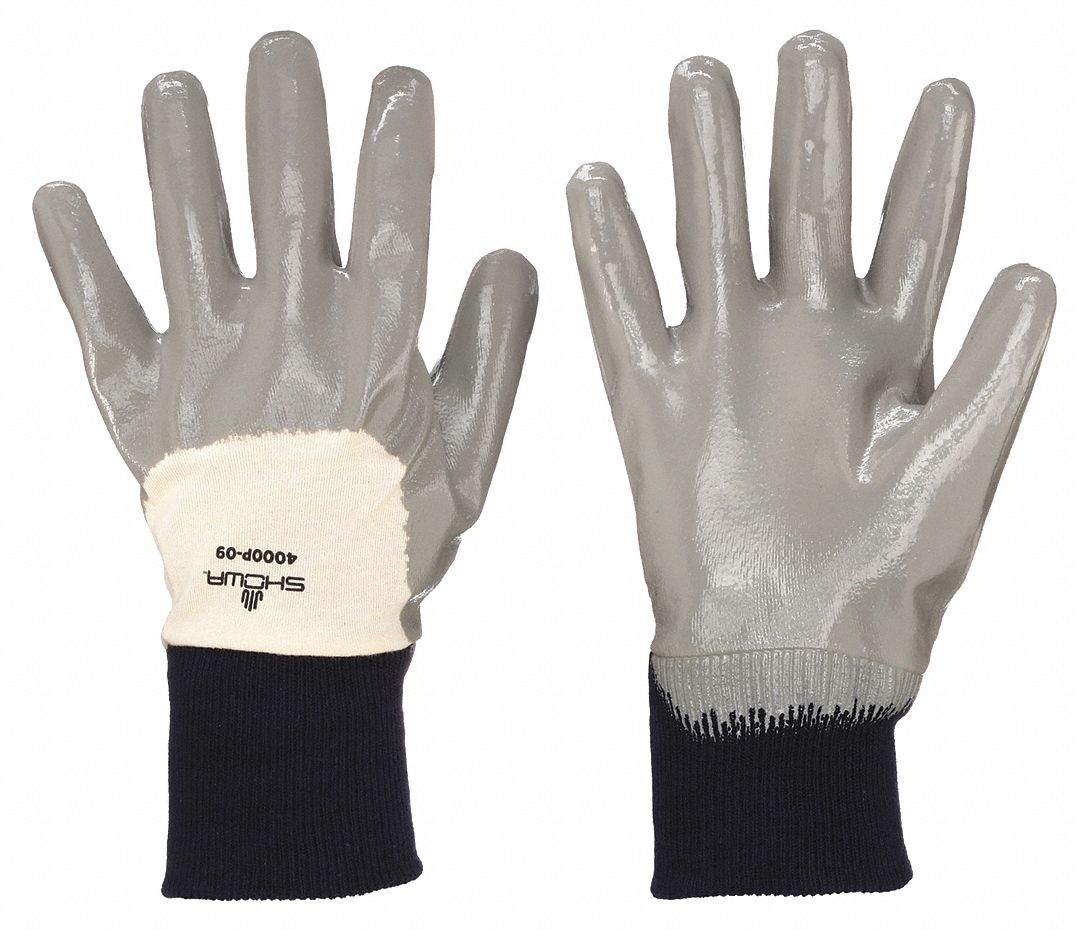 COATED GLOVES, L (10), SANDY, NITRILE, ¾, ANSI ABRASION LEVEL 4, KNIT WRIST