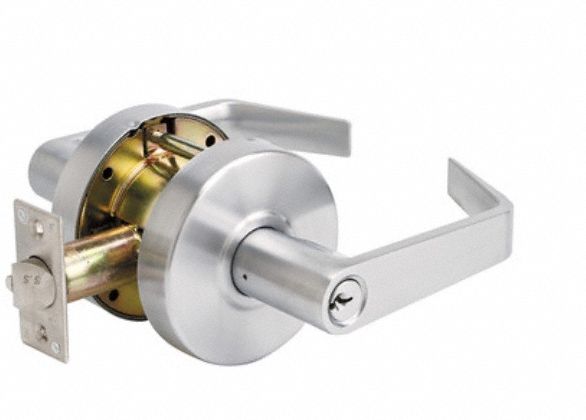 Door Lockset: Office Lever Locksets, Chrome, SFIC