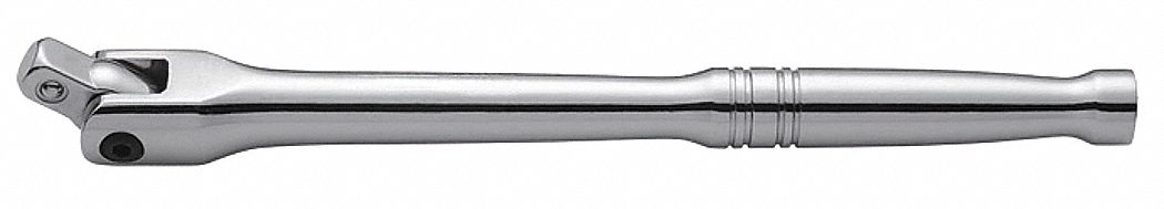 Breaker Bar: 3/8 in Drive, 10 in Lg, Smooth Grip, Alloy Steel, Chrome