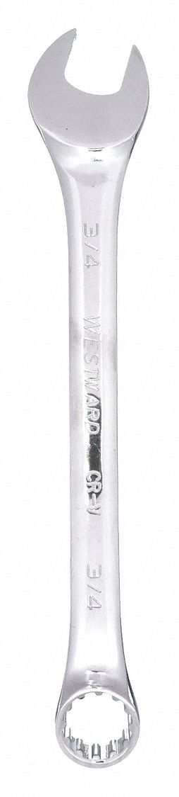 COMBINATION WRENCH, ALLOY STEEL, CHROME, 3/4 IN HEAD SIZE, 9 5/8 IN OVERALL L, OFFSET
