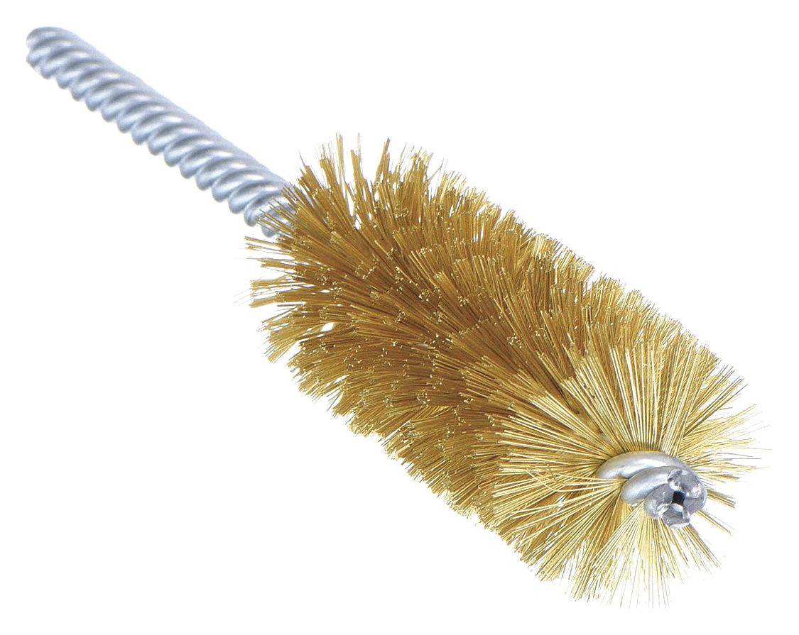 DOUBLE SPIRAL TUBE BRUSH, DOUBLE STEM, BRASS, ⅝ IN DIAMETER, 0.008 IN FILL DIAMETER, 10 PK