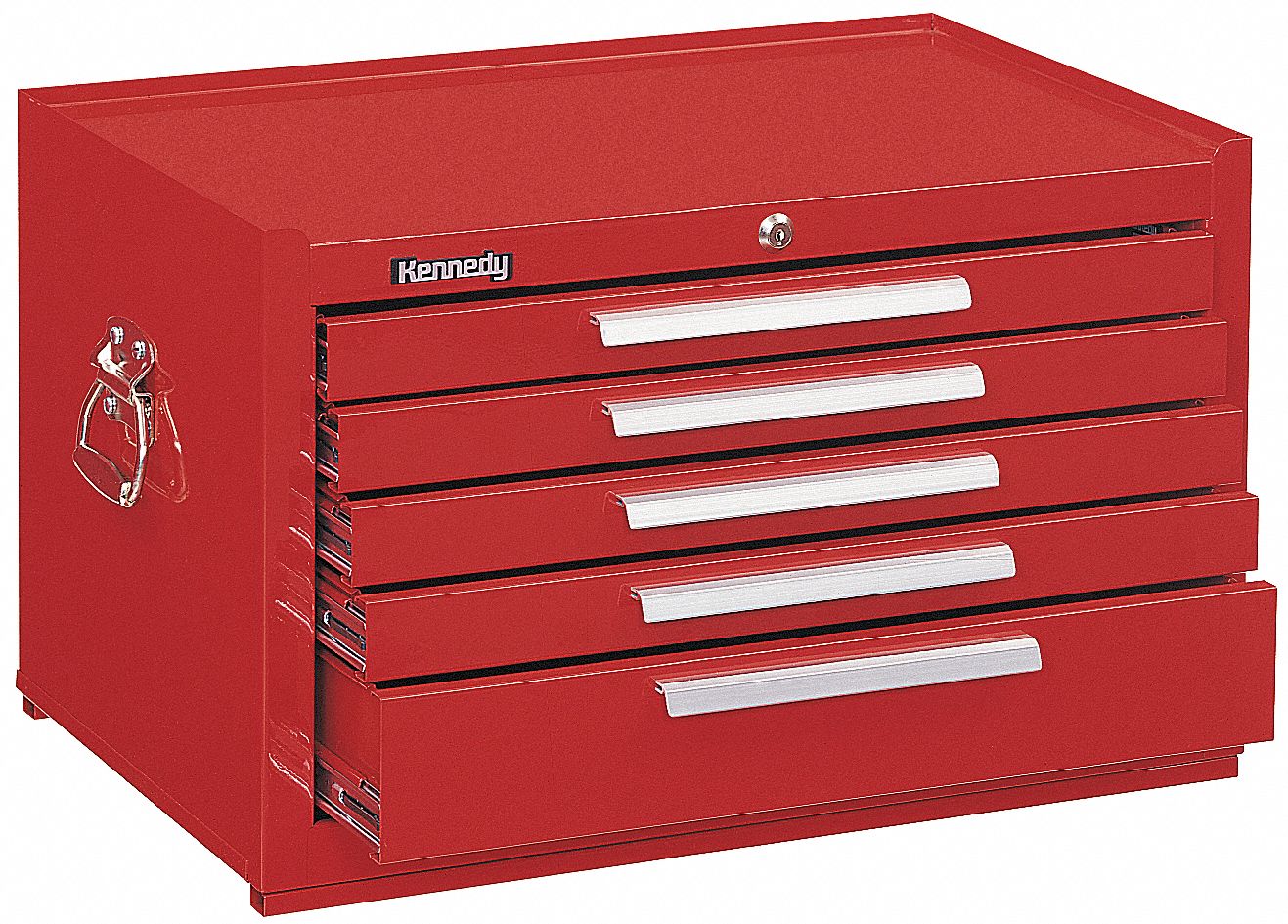 KENNEDY Red Top Chest, 27" Width x 18"  Depth x 16 5/8" Height, Number of Drawers: 5   Tool Chests and Side Cabinets   33M647|285XR