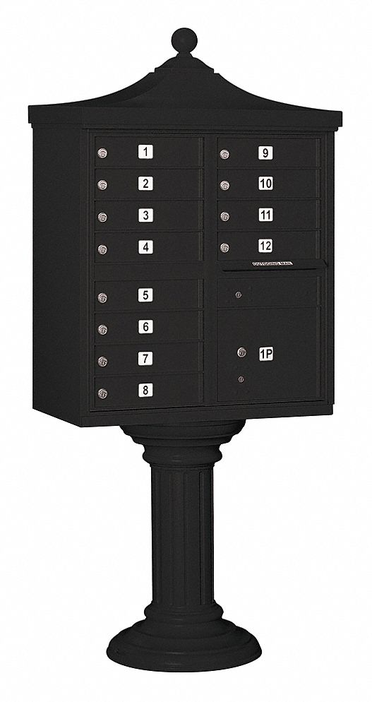 Cluster Box Unit: CBU, 13 Doors, Horizontal, 71 3/4 in H x 31 in W x 18 1/2 in D, Pedestal Mounting