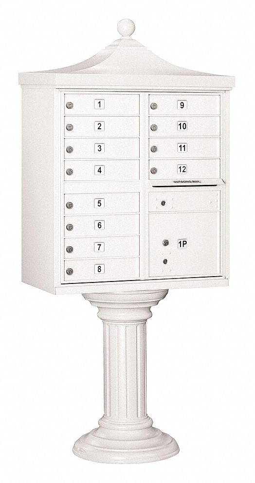 Cluster Box Unit: CBU, 13 Doors, Horizontal, 71 3/4 in H x 31 in W x 18 1/2 in D, Pedestal Mounting