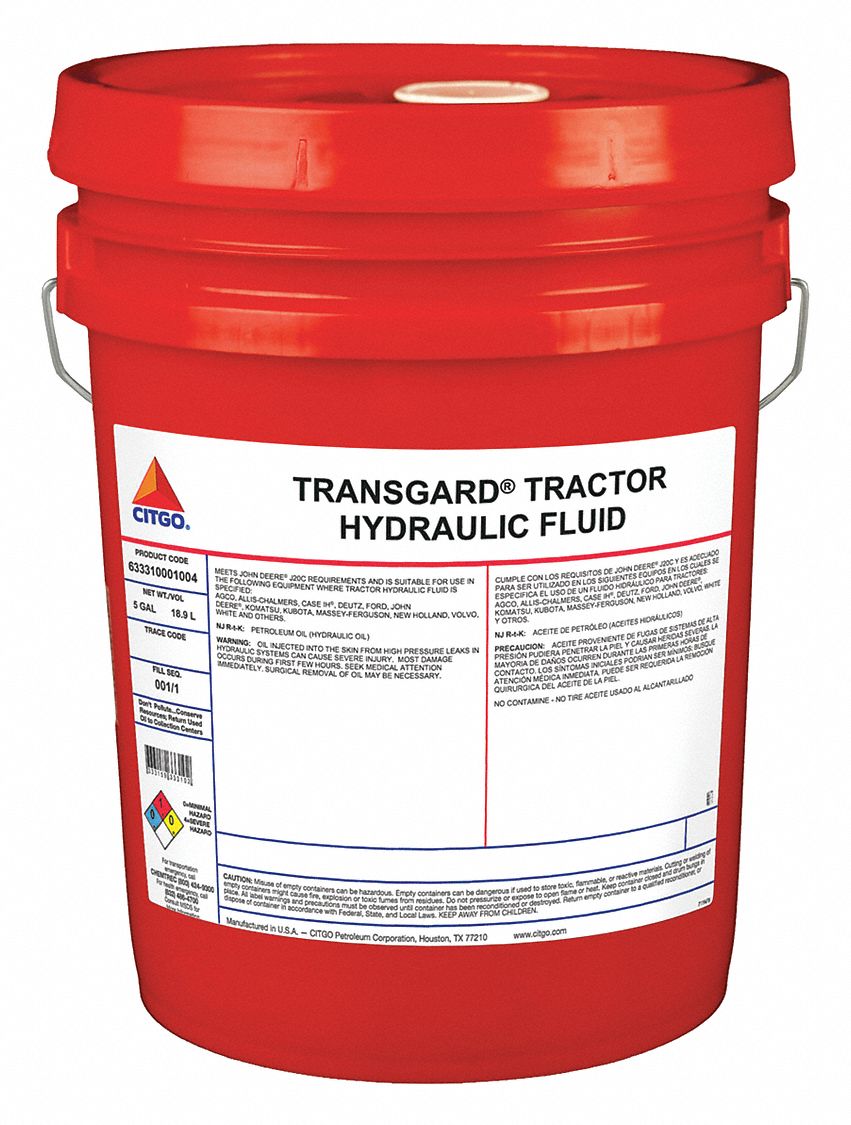 CITGO Tractor Hydraulic Fluid 5 gal Size, Pail 33ME54633310001004