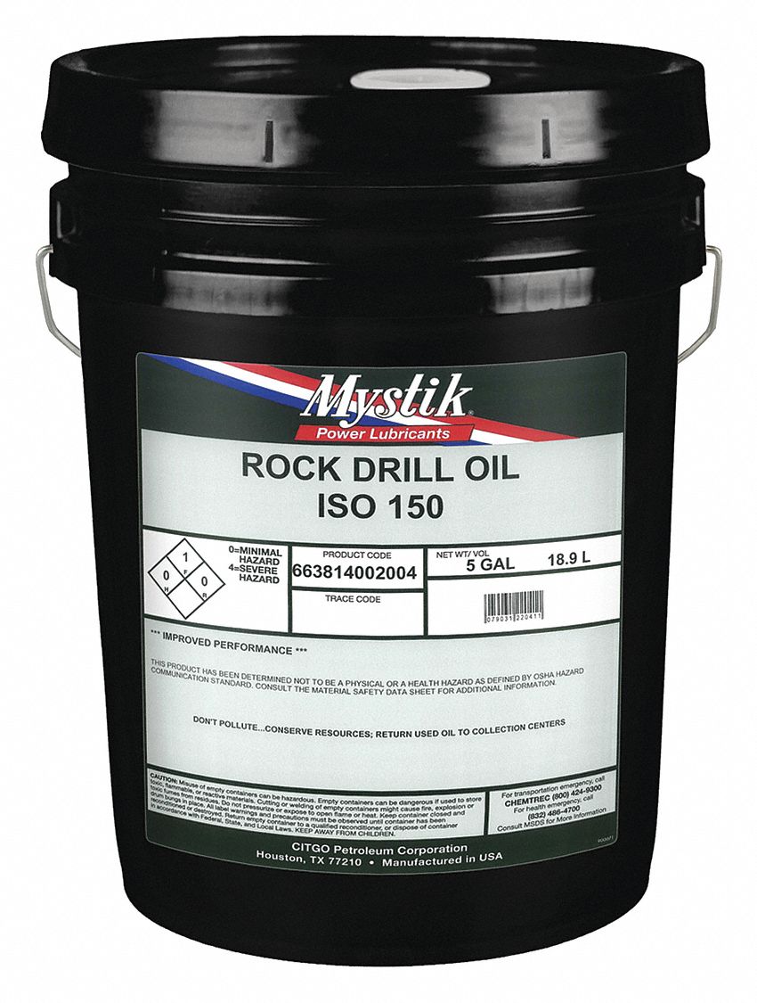 MYSTIK Air Tool Oil Mineral, 5°F, 150°F Max. Op Temp., 5 gal