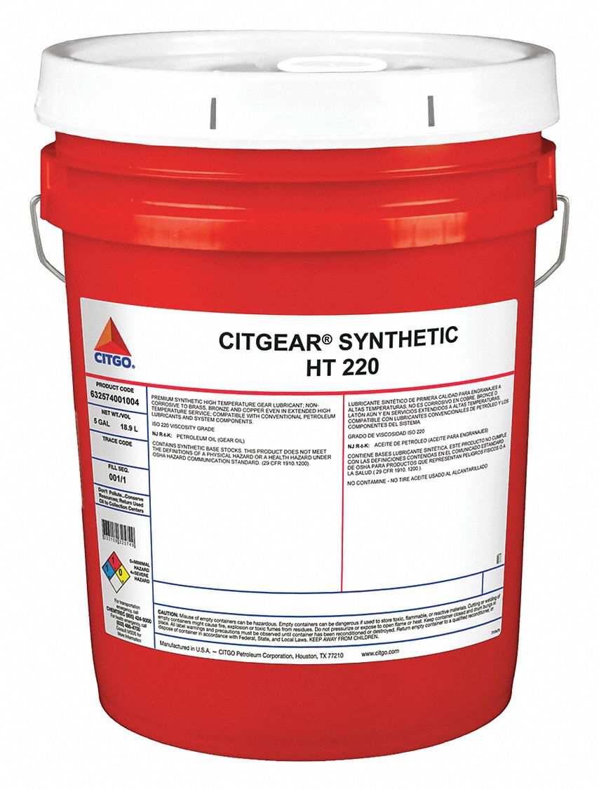 CITGO Hydraulic Oil Synthetic 5 Gal Pail ISO Viscosity Grade 220 