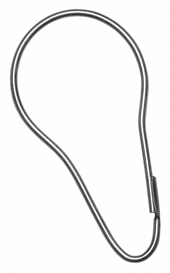 BRADLEY, 9536000000GR, Stainless Steel, Shower Curtain Hooks 33MP52
