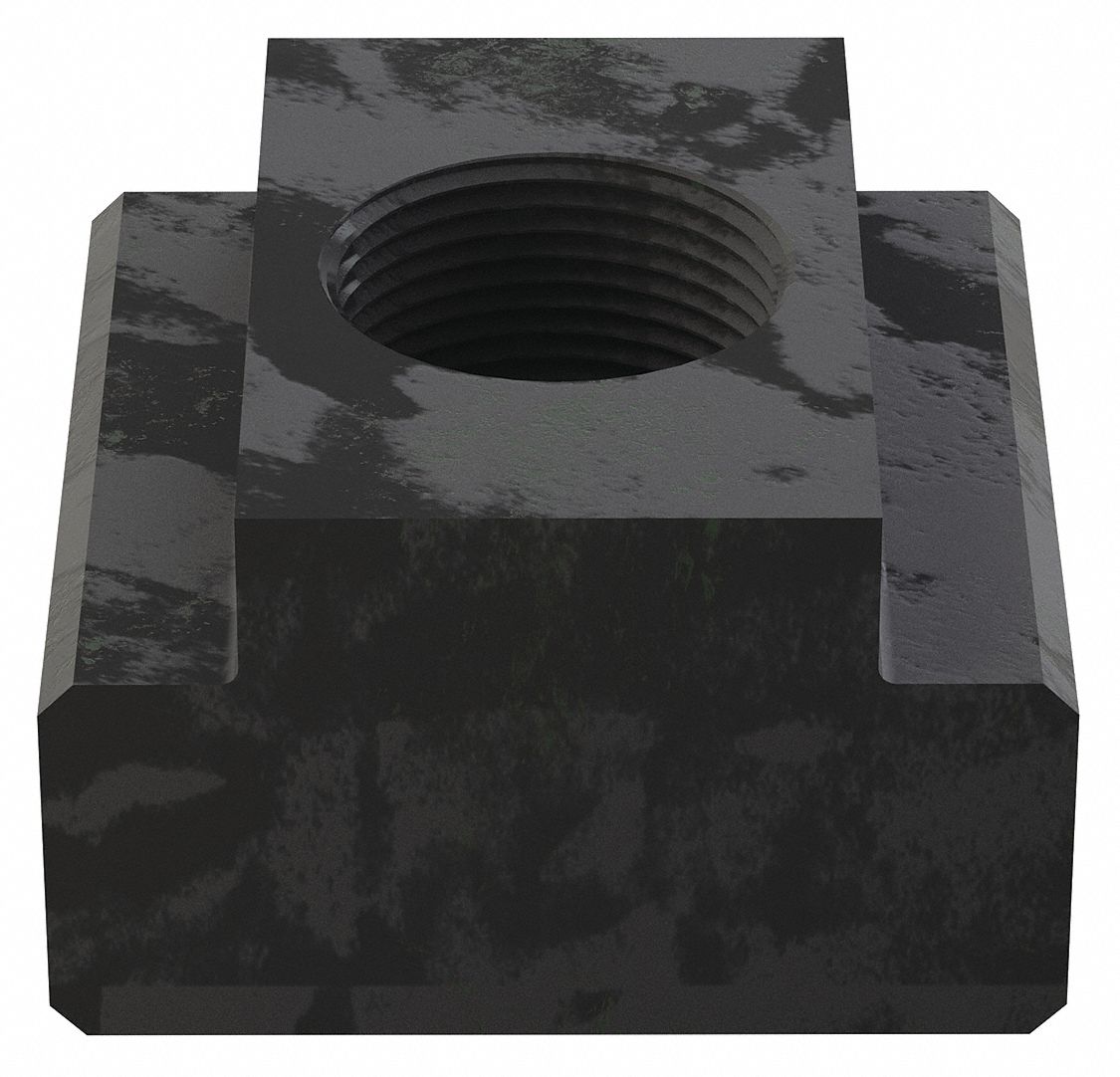 T-SLOT NUT, 1-3/4 IN LENGTH, 1-1/2 IN HEIGHT, 3/4"-10 THREAD, BLACK OXIDE FINISH