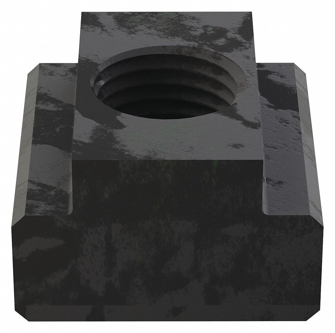 T-SLOT NUT, 29.00MM LENGTH, 19.00MM HEIGHT, M16X2 THREAD, BLACK OXIDE FINISH