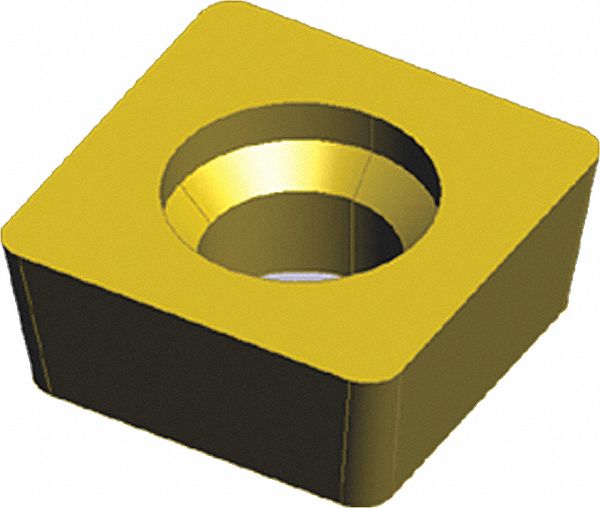 Square Turning Insert: 1/4 in Inscribed Circle, Neutral, 1/64 in Corner Radius, TiAlN