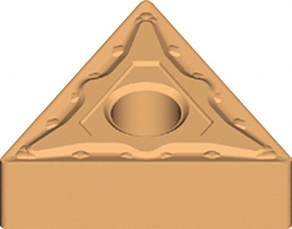 Triangle Turning Insert: 1/2 in Inscribed Circle, Neutral, 0° Clearance Angle, TiAlN