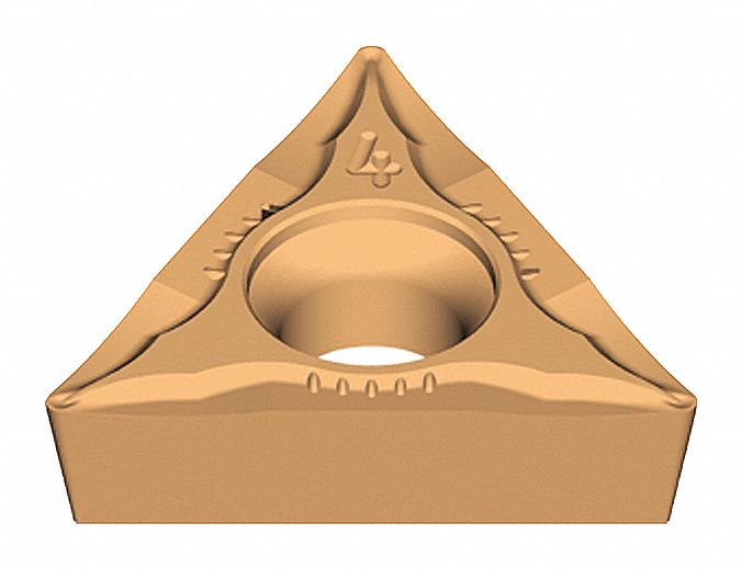 Triangle Turning Insert: 1/4 in Inscribed Circle, Neutral, 11° Clearance Angle, TiAlN