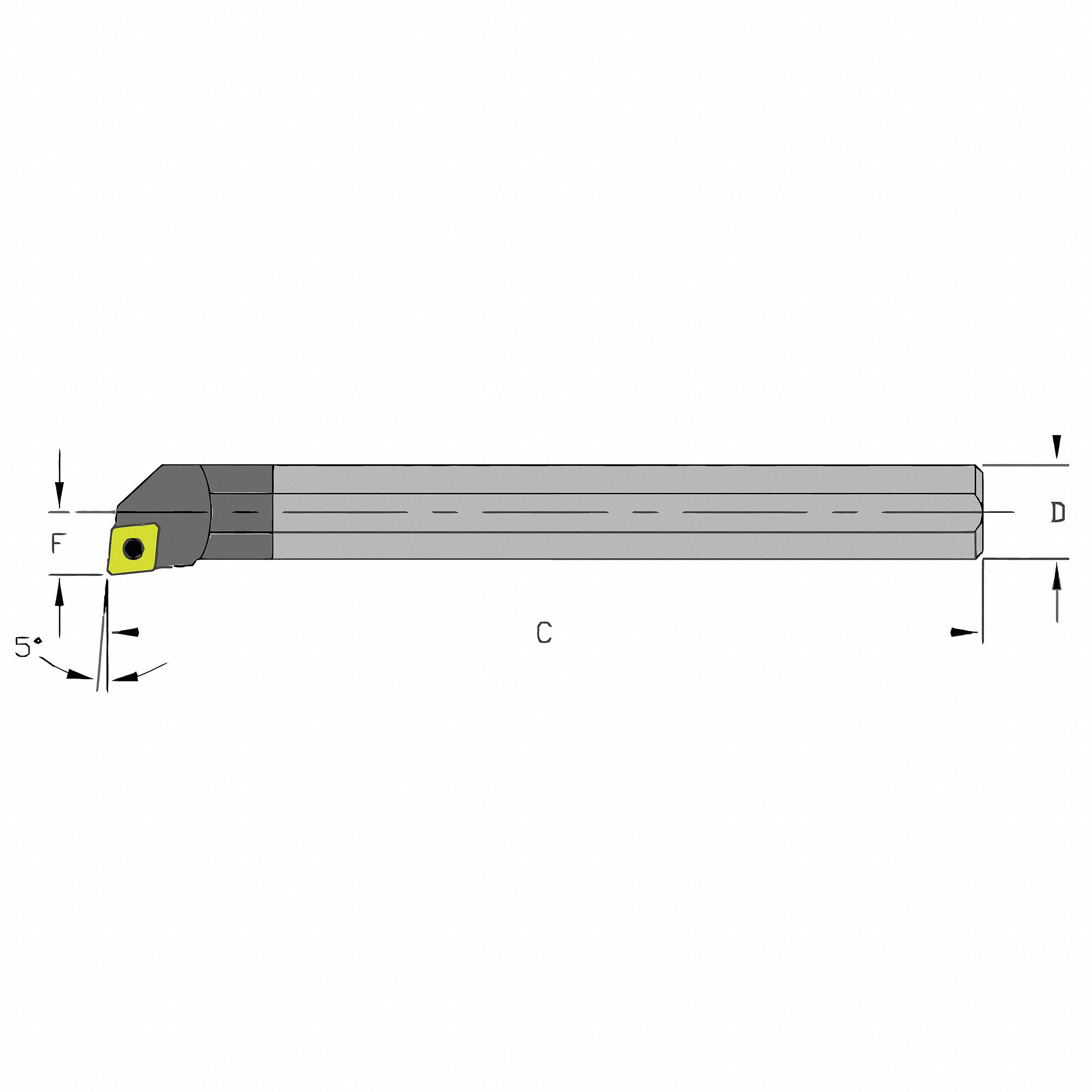 375 3/8 Inch Diameter Mini Indexable Drill, Bore, Internal Turn and Face  Tool Coolant Thru CCMT ID 3066