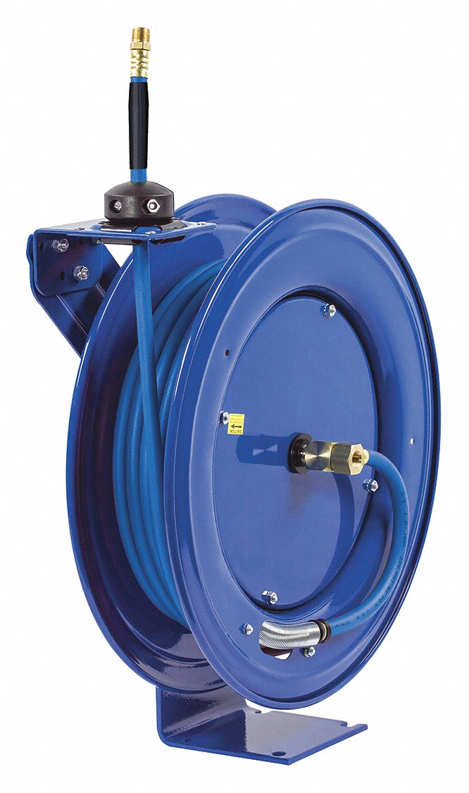 Hose Reel, 3/8" ID, 50 ft, W/Hose, Spring