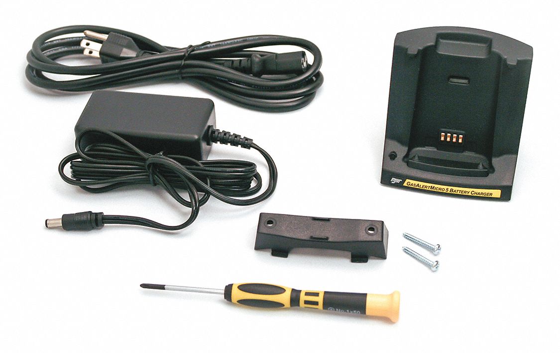 Cradle Charger: Cradle Charger, Rechargeable Battery Pack, BW, GasAlertMicro 5 Series