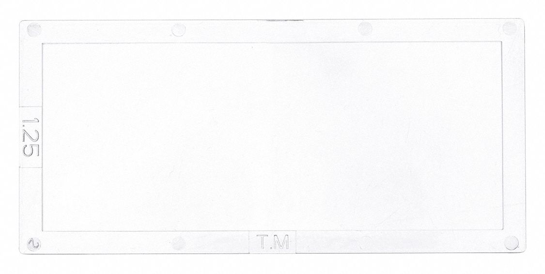 Magnifier Lens: Welding Helmets, +1.25, Polycarbonate, Clear, 4 1/4 in Plate Lg, Universal