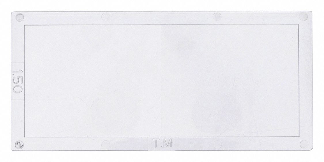 Magnifier Lens: Welding Helmets, +1.5, Polycarbonate, Clear, 4 1/4 in Plate Lg, Universal