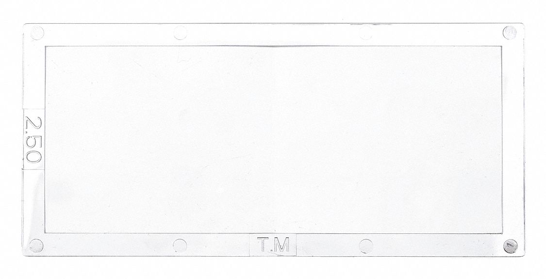 Magnifier Lens: Welding Helmets, +2.5, Polycarbonate, Clear, 4 1/4 in Plate Lg, Universal