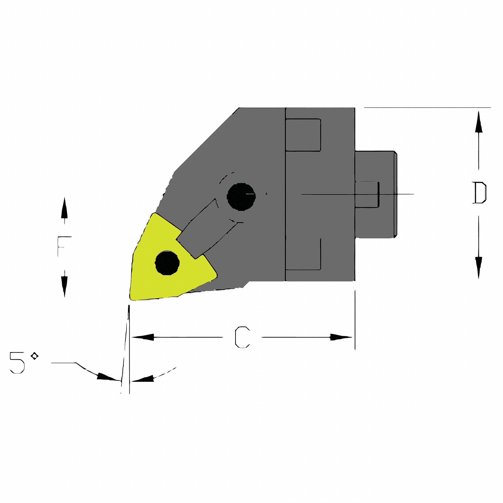 ULTRA-DEX USA, Trigon, 1-9/32 in Center to Cutting Tip