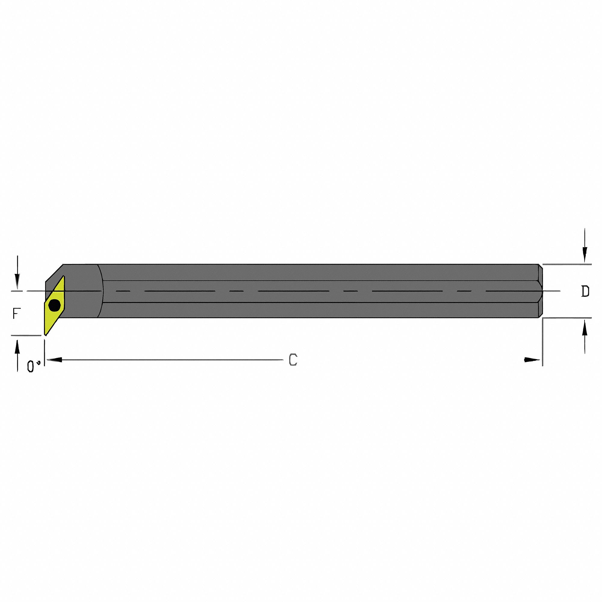 Indexable Boring Bar: VBMT Insert, 35° Diamond, 5° Insert Clearance Angle, 1 Inserts