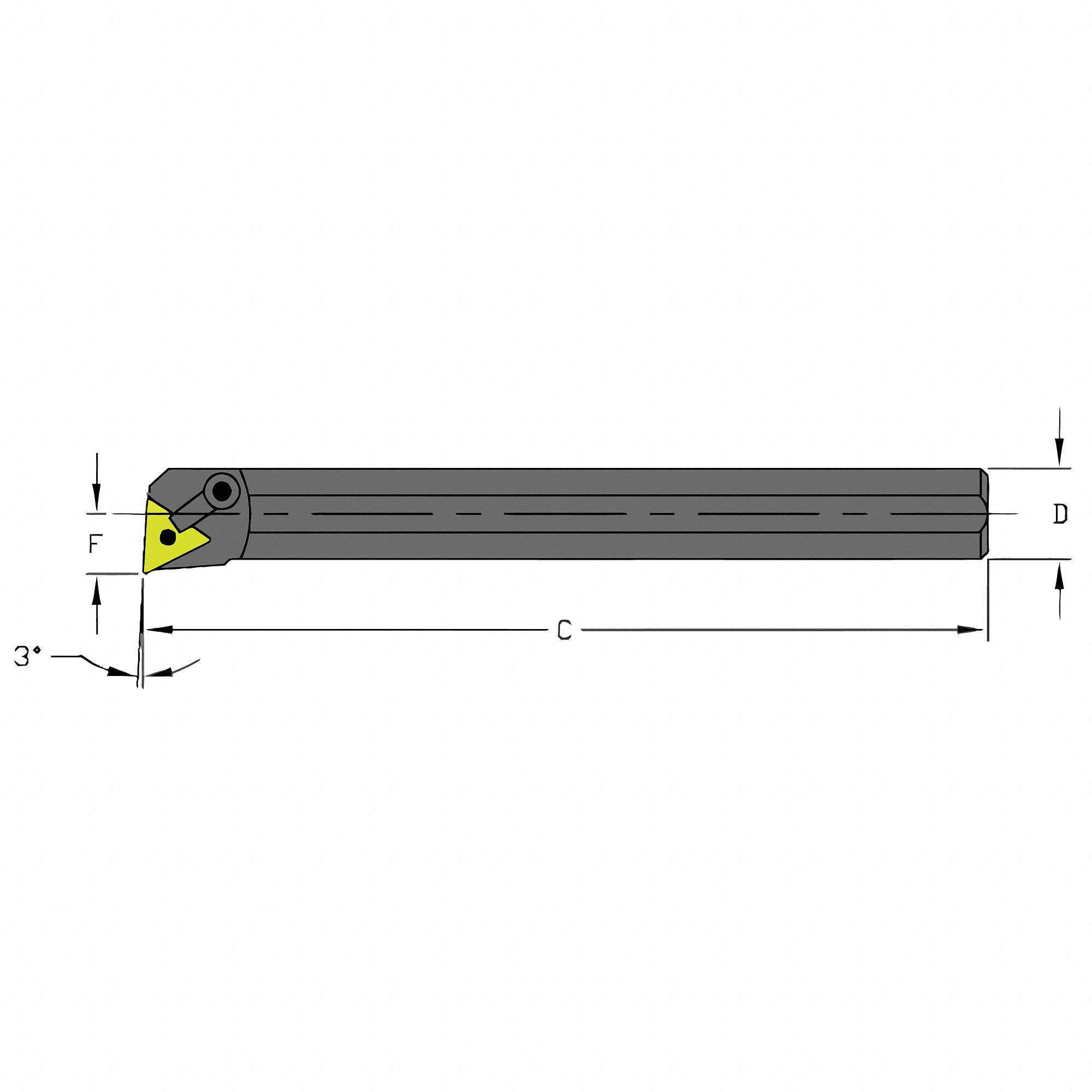 Indexable Boring Bar: TNMG Insert, Triangle, 0° Insert Clearance Angle, 1 Inserts