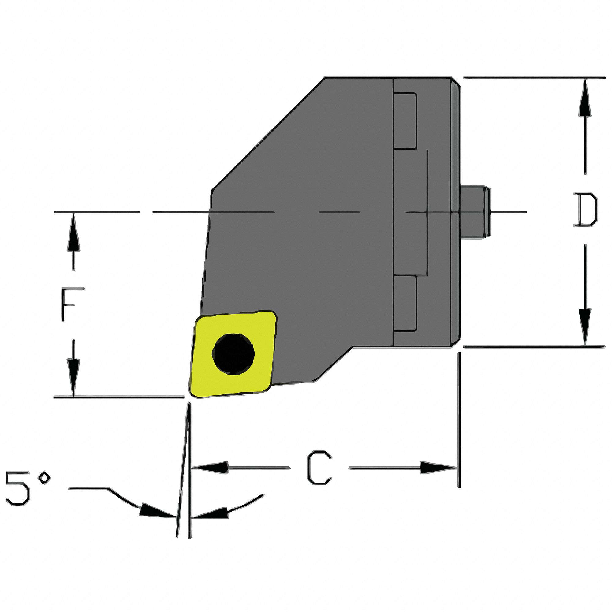 Indexable Cutting Head Unit: 80° Diamond, 0.6690 in Center to Cutting Tip