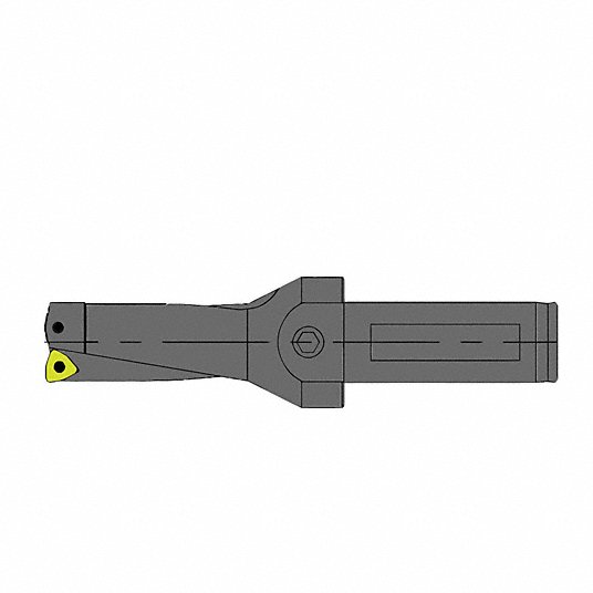 Indexable Insert Drill: 1-11/16 in Max. Drill Dia., 2xD, 1-1/4 in Shank Dia.