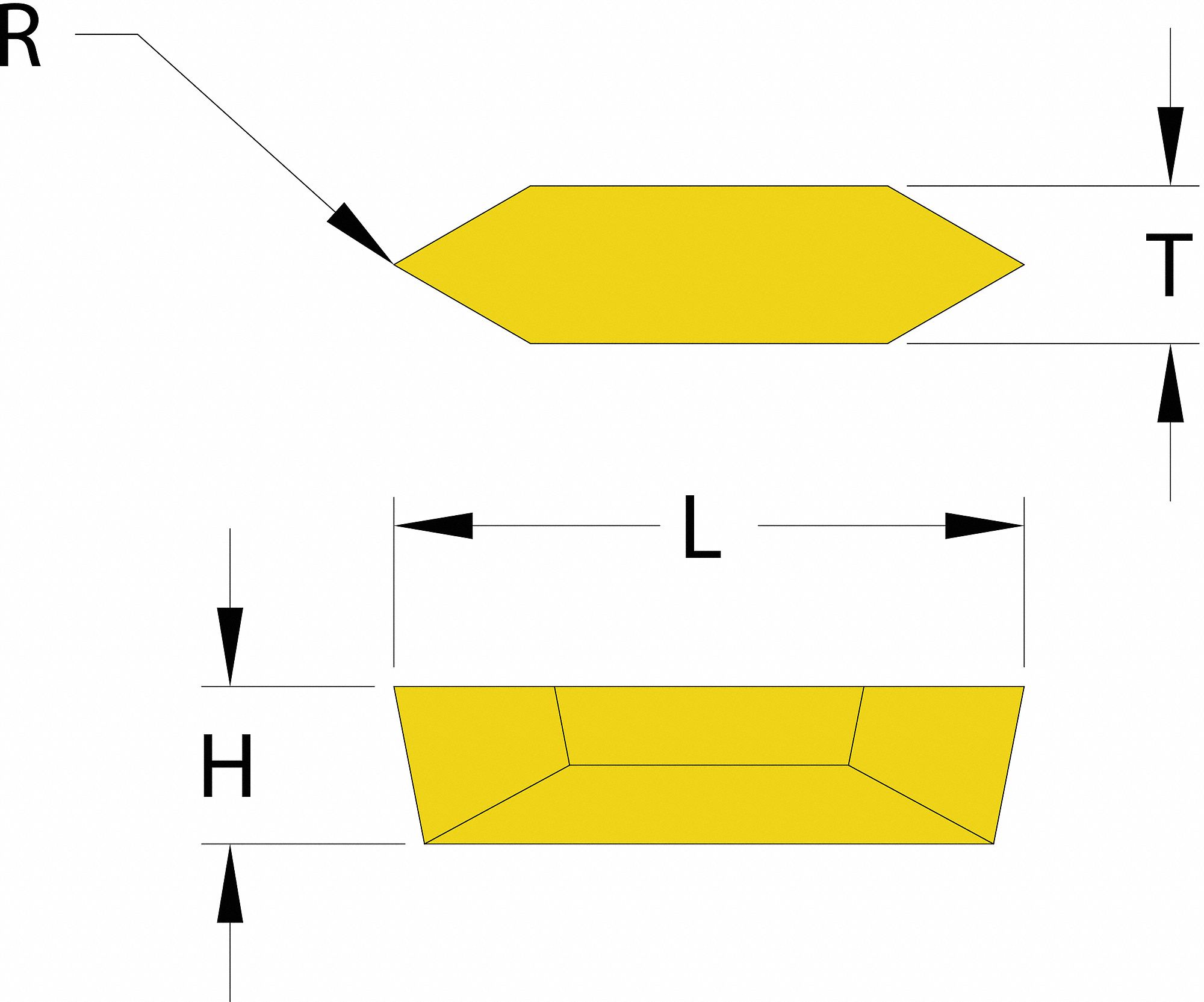 Threading Insert: Neutral, Steel, 20 Max. Thread Pitch, Right Hand