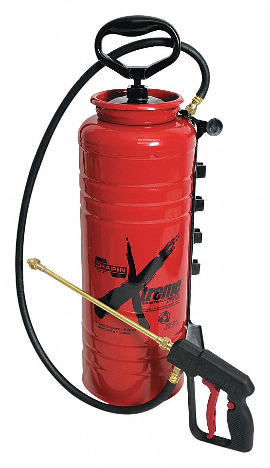 CONCRETE SPRAYER, COMPRESSED AIR, 60 PSI, 24 IN WAND/48 IN HOSE, STEEL/XTREME VITON/BRASS