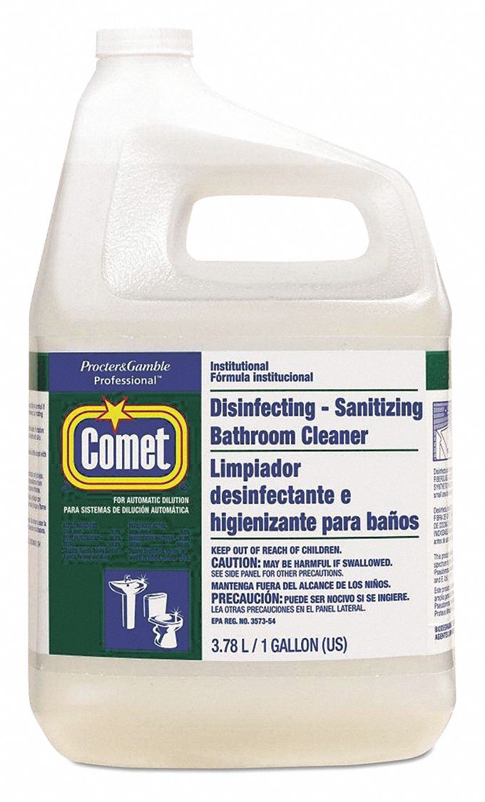 COMET Bathroom Cleaner, 1 gal Cleaner Container Size, Jug Cleaner Container Type, Unscented ...