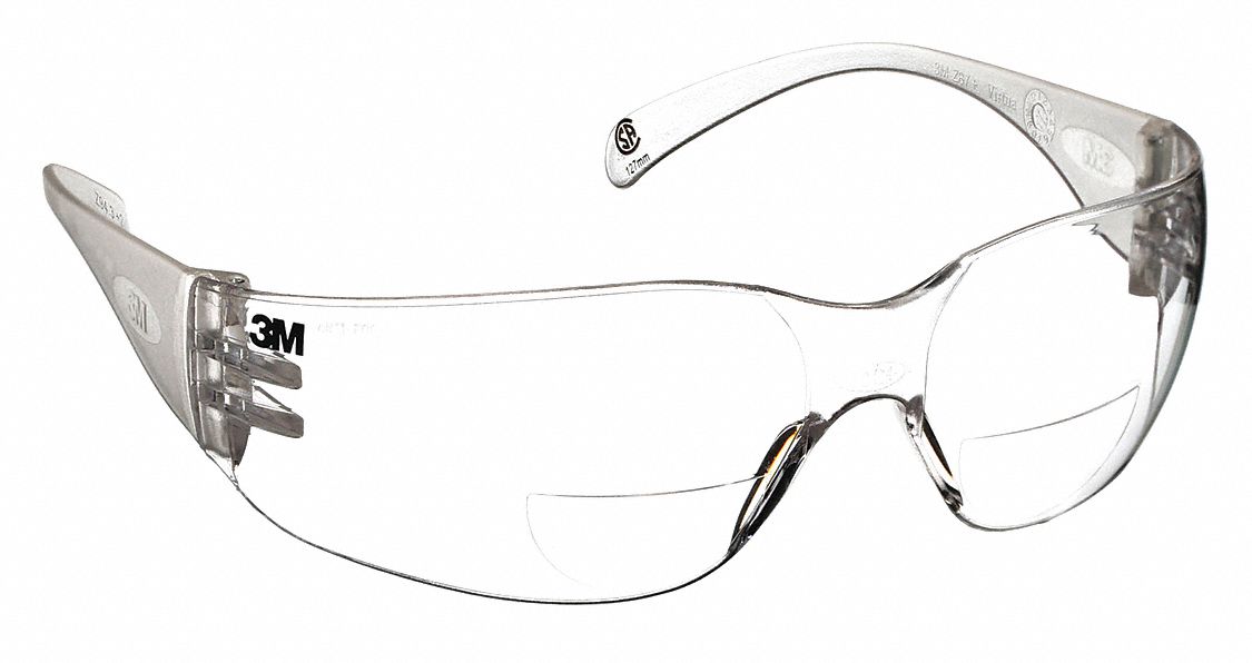 3m Clear Anti Fog Bifocal Safety Reading Glasses 2 0 Diopter 33nu31 11514 00000 20 Grainger