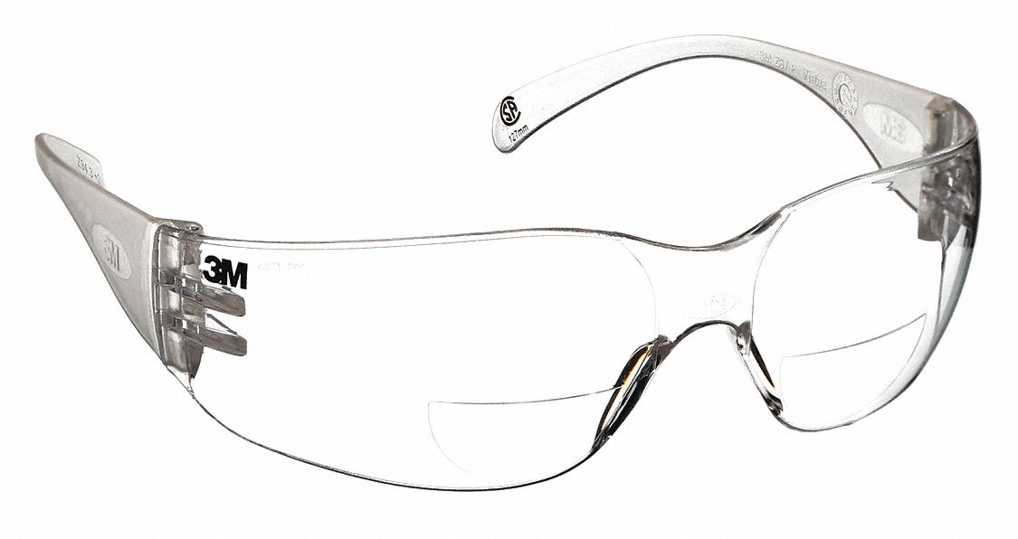 3M Clear AntiFog Bifocal Safety Reading Glasses, +2.0 Diopter 33NU31