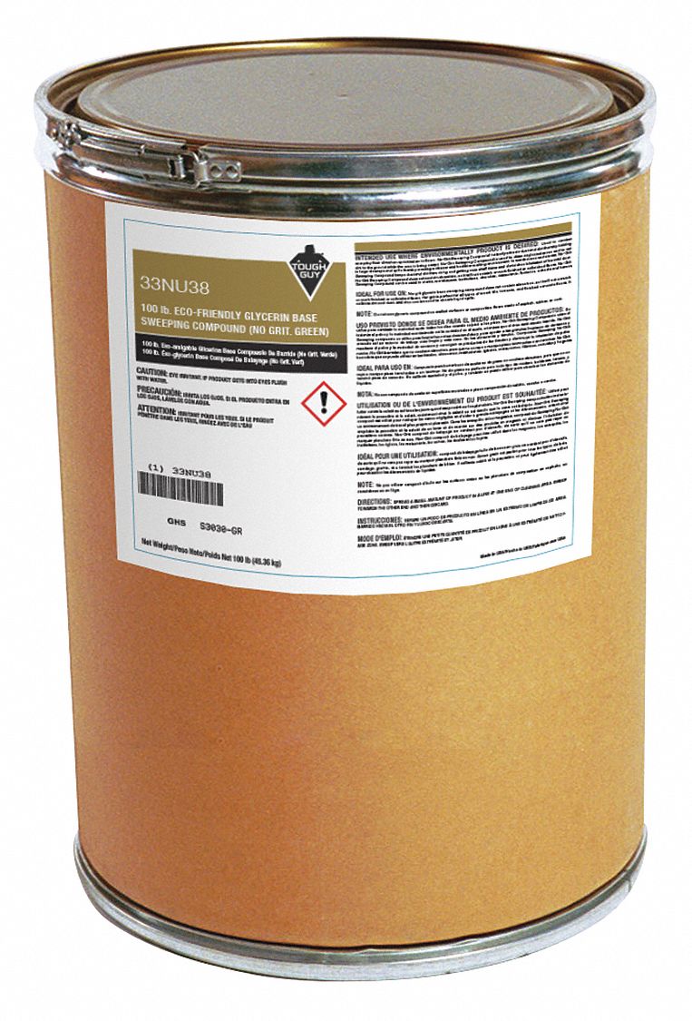 TOUGH GUY Sweeping Compound, Sawdust, Green, 100 lb Weight 33NU3833NU38 Grainger
