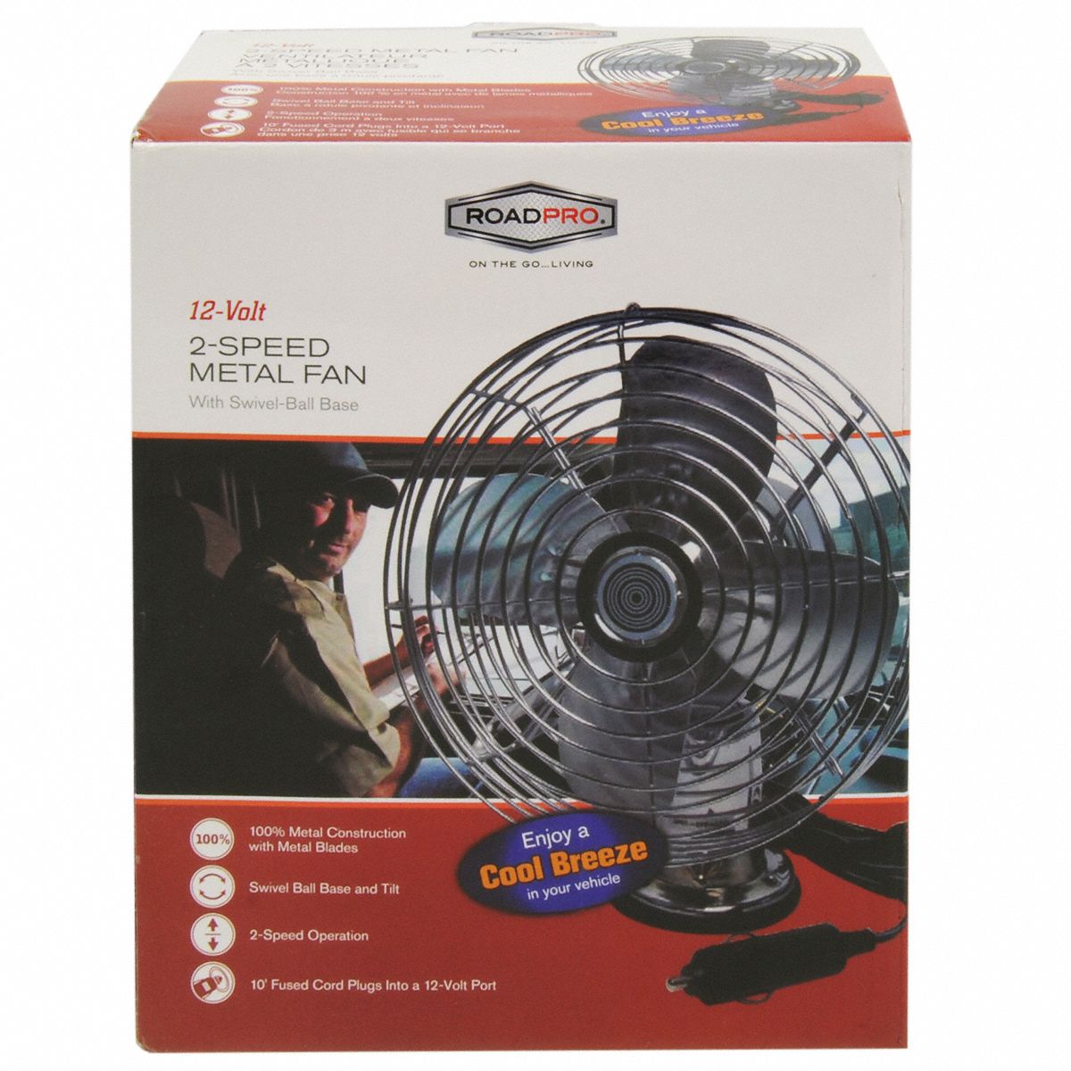 ROADPRO Car Fan, Heavy Duty, 12V - 33NU72|RP-1179 - Grainger