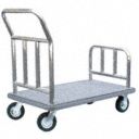 41 in Steel Bellmans Utility Cart with Gray Carpet and Polished Finish