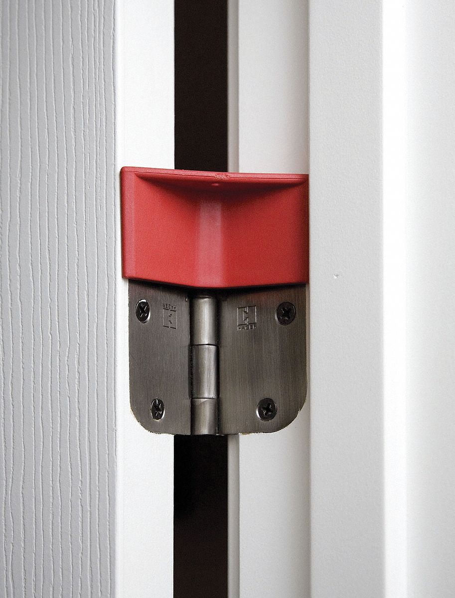 Door Wedge: Red, Reinforced Thermo-Plastic, 2 in Ht, 2 in Lg, 2 1/2 in Wd