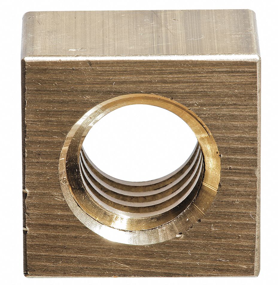 33P134 - Square Nut 1/2-10 7/8 W Brass PK10 - Only Shipped in Quantities of 2
