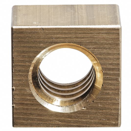 GRAINGER APPROVED 11/4"5 Square Nut Regular Finish, Brass, PK2